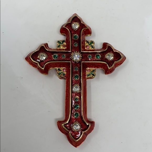 Dept 56 Bejeweled Collection Cross Trinket Box in Original Box - Picture 2 of 8